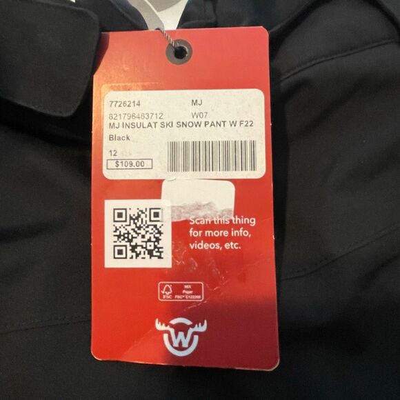 Moosejaw Insulated Ski Snow Pants Black Waterproof Softshell 12 - Picture 5 of 9